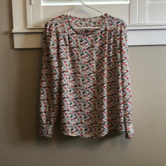 Loft Floral Puff Sleeve Blouse - Picture 4 of 6